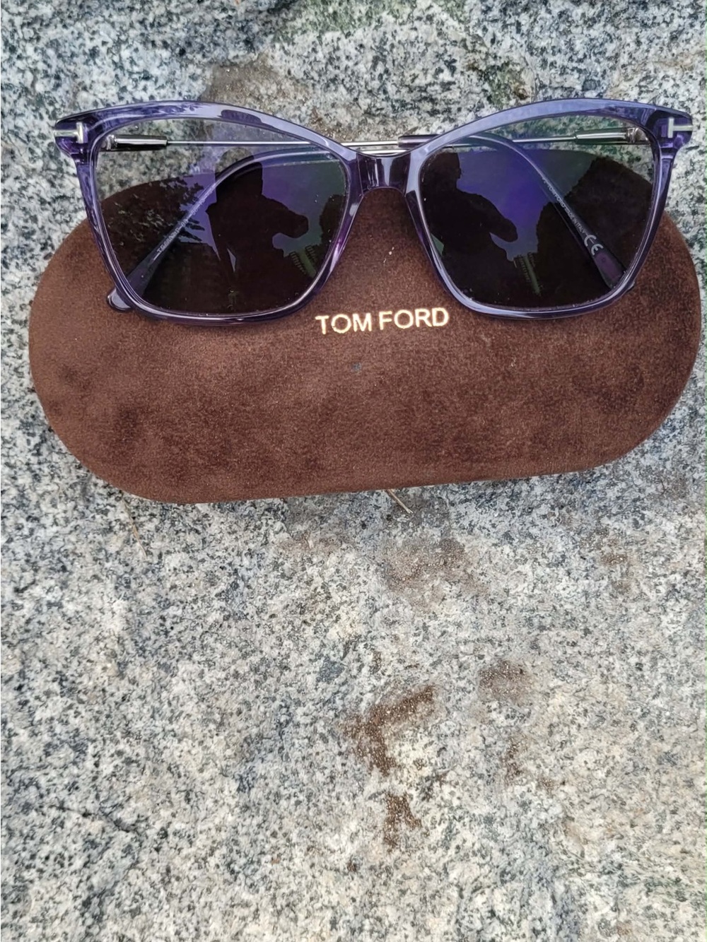 Authentic Tom Ford Translucent Lavender Cat-Eye Prescription Lenses and Case - Picture 9 of 10